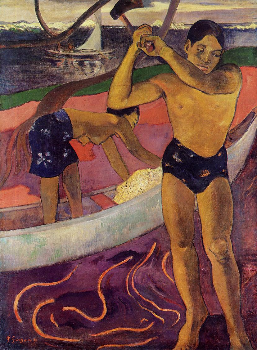 Man with an Ax - Paul Gauguin Painting